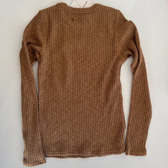 NWT Everlane The Cozy Rib Long-Sleeve Tee / cappuccino / small - Picture 6 of 7